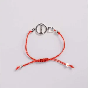 Srebrna bransoletka StickPerson -czerwony sznurek-img-1