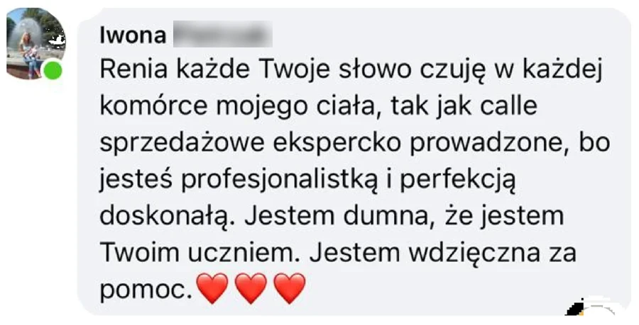 Opinia o szkoleniu Renaty Tupek-Sienickiej
