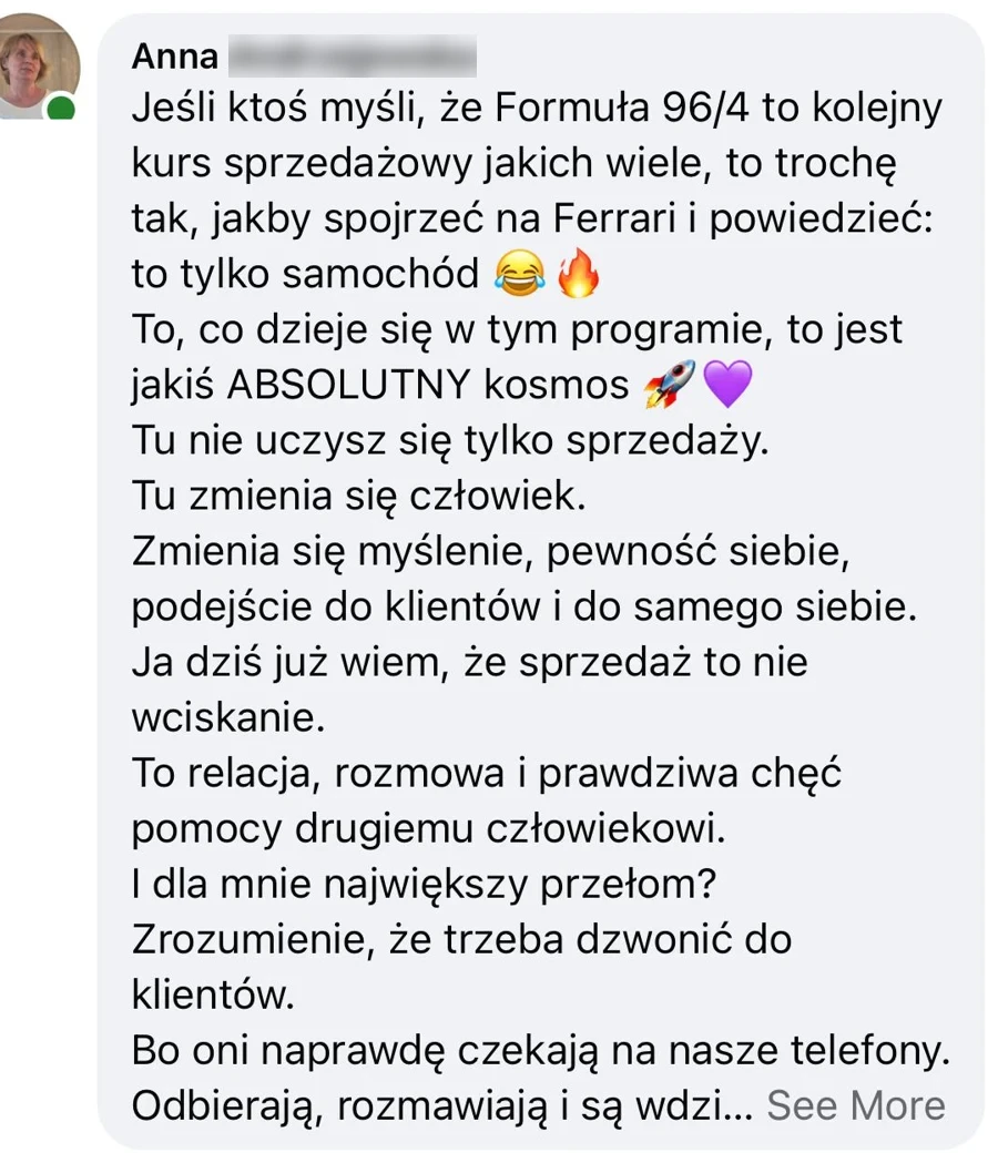 Opinia o szkoleniu Renaty Tupek-Sienickiej
