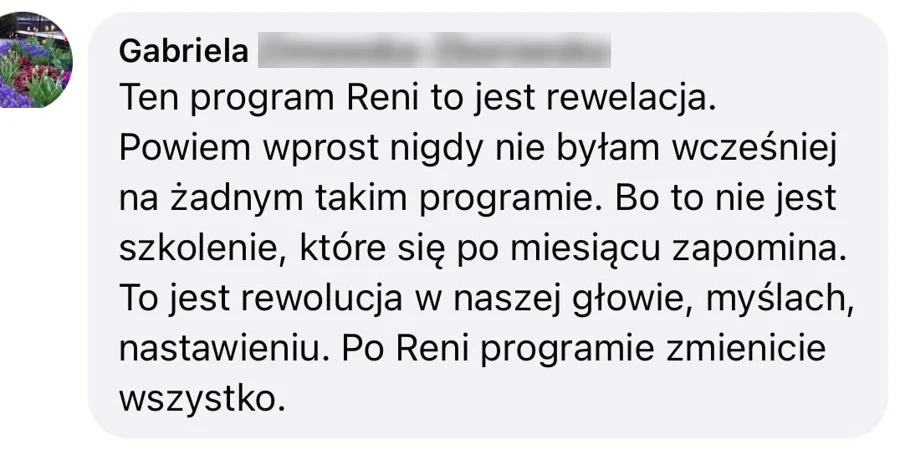 Opinia o szkoleniu Renaty Tupek-Sienickiej