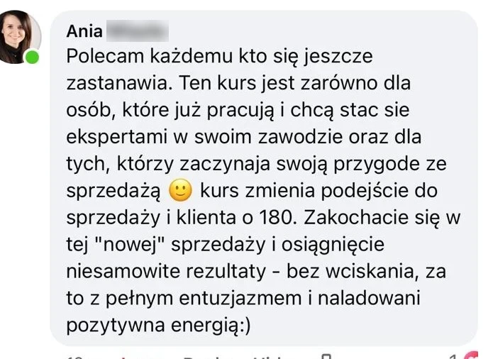 Opinia o szkoleniu Renaty Tupek-Sienickiej